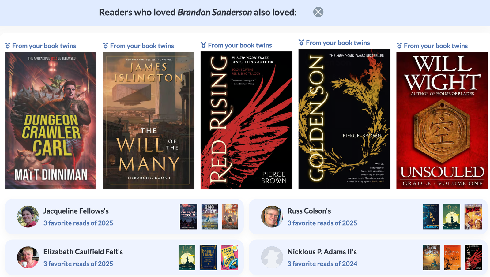 We personalized the "Favorite 3 Reads of the Year" event!