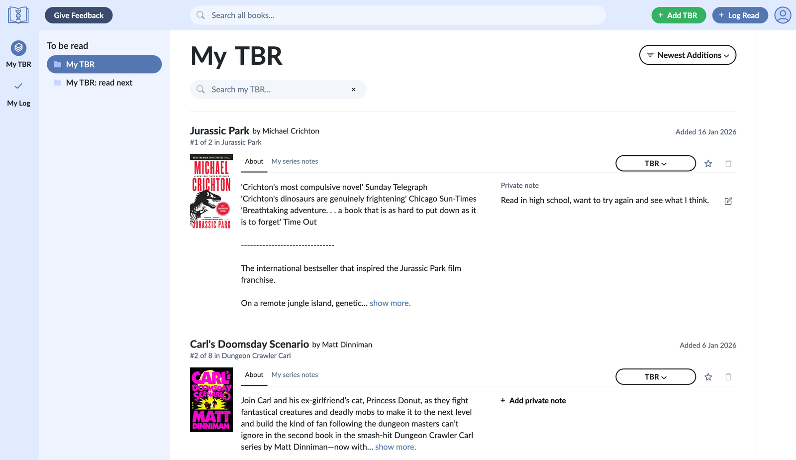 Launch the app beta in late February with core features (TBR, log, notes, rating, and book search).